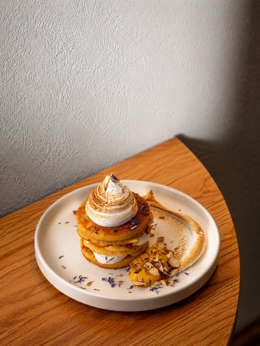 A sweet pancake plate in the afternoon light at Akin Cafe